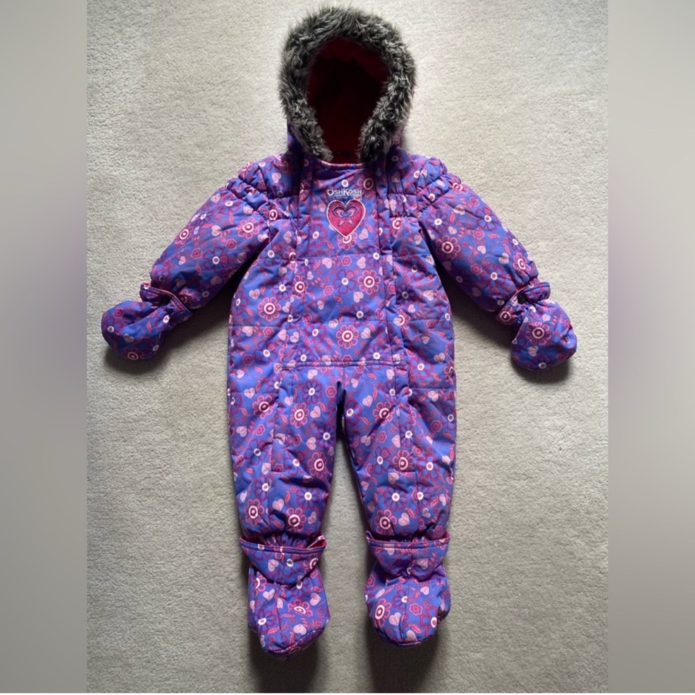 OshKosh B'gosh Baby Girl's Size 18 months winter bunting suit snowsuit 1 piece